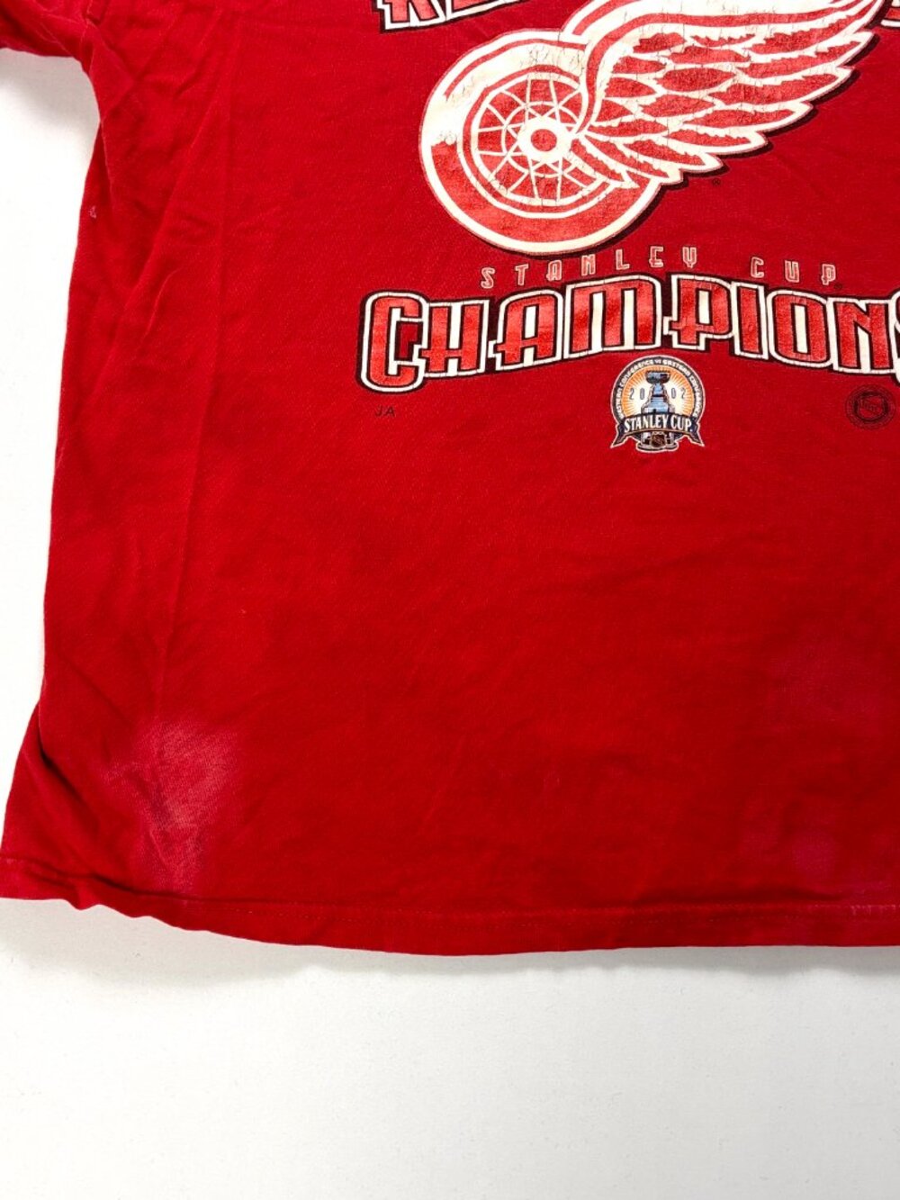 Vintage Detroit Red Wings 2002 Stanley Cup T Shirt Red Sz XL NHL Champions - Picture 5 of 10
